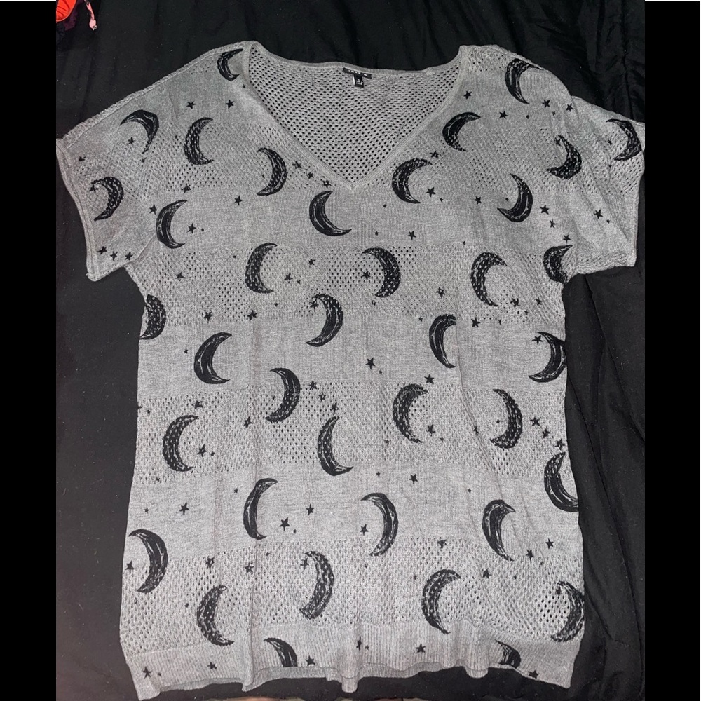 Moon and Stars Gray Sweater Shirt 1X